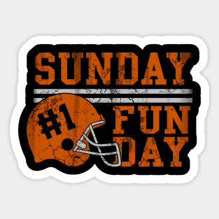 Sunday Funday Football Vintage Fade Design Sticker